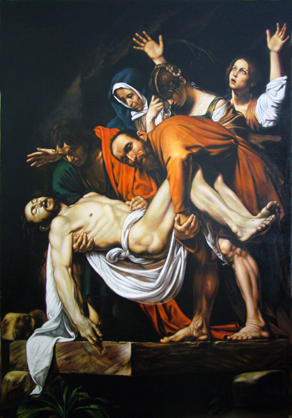 25 copia della deposizione di caravaggio cm 141x210